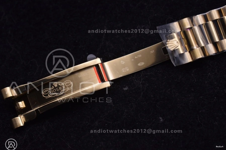 Dial 40 Markers President 701 Crystal GMF A2836 DayDate On 904L RG Black Bracelet Lightweight Steel Tungsten Weighted V with 0725